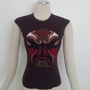 Vivienne Tam Mask Mesh Top Size 0